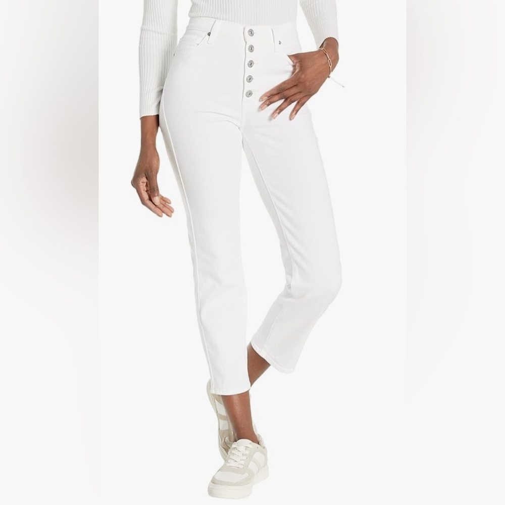 7 For All Mankind High-Waist Cropped Straight in Luxe Vintage Soleil Retail $148